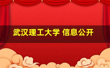 武汉理工大学 信息公开